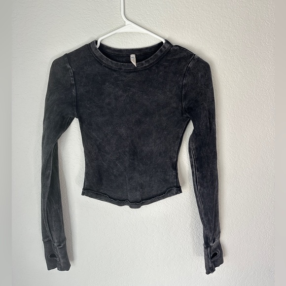 FP Movement by Free People Washed Black Long Sleeve Top - Picture 1 of 4